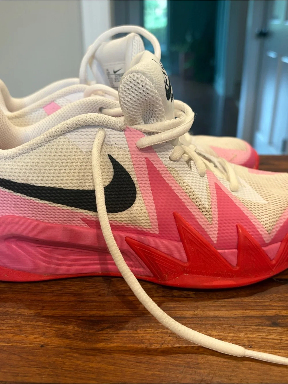 Nike Kids White, Pink and Red Athletic Sneakers